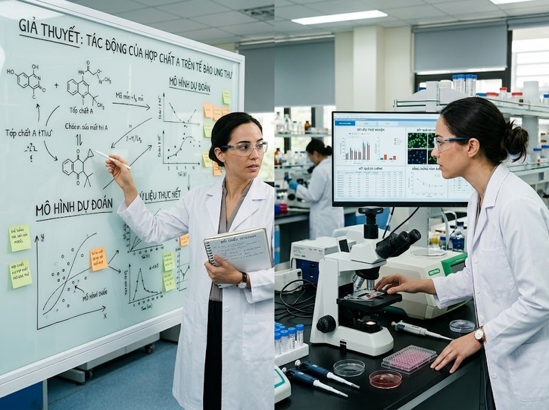 Bản chất nghiên cứu khoa học thể hiện qua quá trình tạo và kiểm chứng tri thức