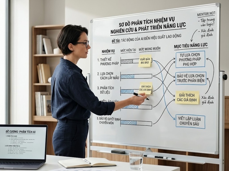 Kế hoạch phát triển năng lực nghiên cứu nên gồm những bước nào?