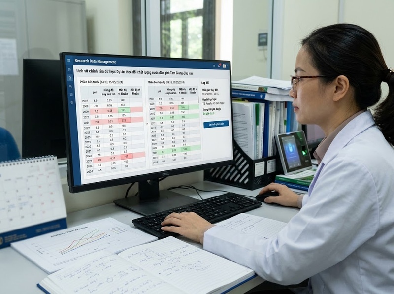 Kiểm soát thay đổi dữ liệu nghiên cứu bằng lịch sử và quyền chỉnh sửa