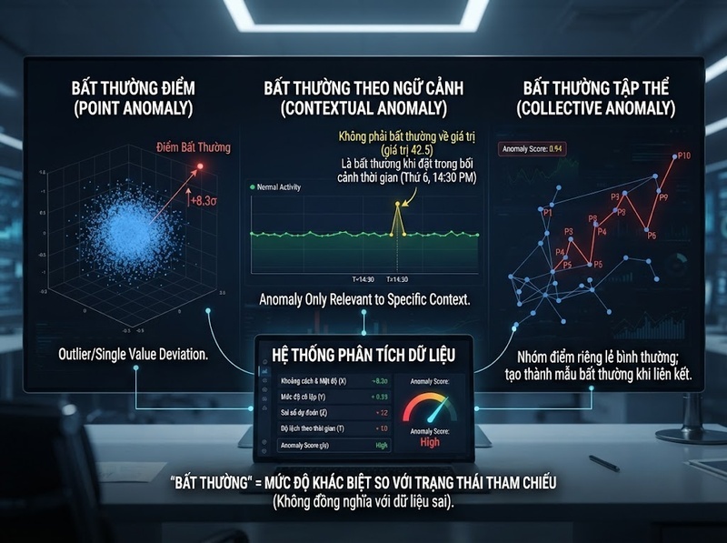 Phát hiện dữ liệu bất thường bằng công nghệ phân tích dựa trên phương pháp nào?
