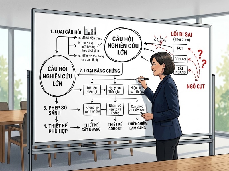 Sai lầm thiết kế nghiên cứu khiến bằng chứng không trả lời đúng câu hỏi
