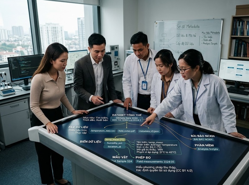 Thiết kế metadata dữ liệu nghiên cứu cần xác định những trường nào?