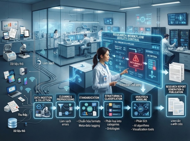 Thiết kế workflow tự động hóa nghiên cứu để kiểm soát luồng và ngoại lệ