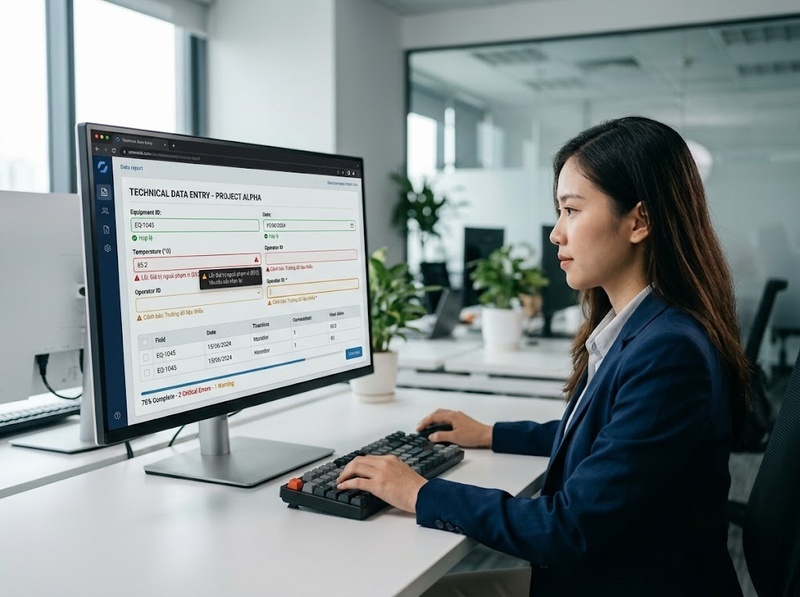 Xác minh dữ liệu khi thu thập bằng quy tắc kiểm tra nào?