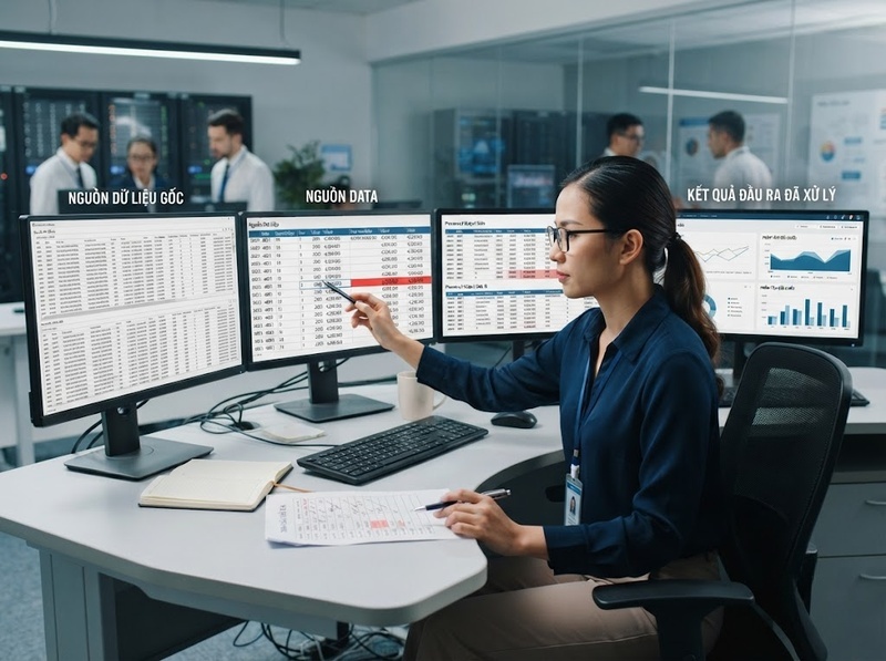 Xác minh kết quả xử lý dữ liệu trước diễn giải bằng những bước nào?