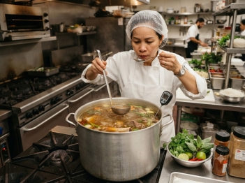 Vì sao món nước dễ thay đổi hương vị khi nấu số lượng lớn